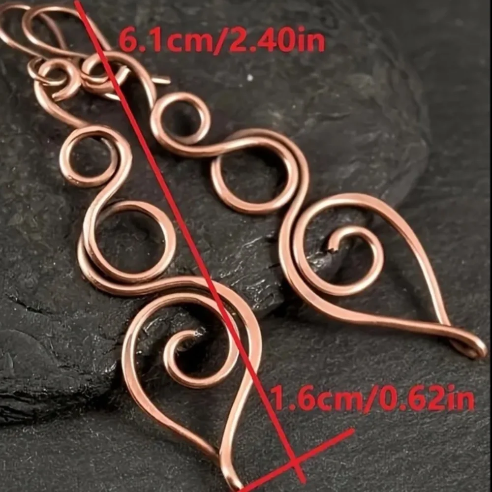 NWT! Copper Twisted Sculpted Wire Pierced Dangle Earrings!